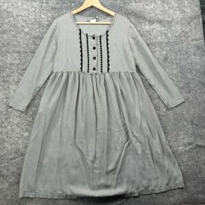 Vintage Great Times Dress Womens S Black White Check Prairie Cottage Midi Pocket